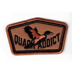 Quack Addict Duck Hunting Humor Funny Embroidered 3in Iron / Sew-On Patches